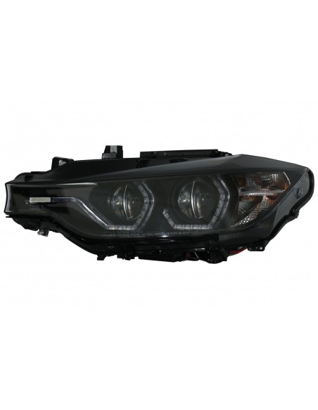 Angelo Occhi Fari LED DRL per BMW 3 Serie F30 F31 Berlina Touring (10.11-05.15) in colore nero.
