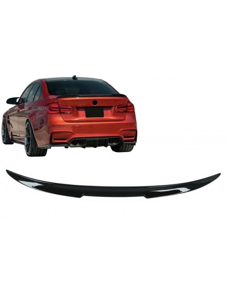 Spoiler del tronco per BMW 3 serie F30 F80 M3 Berlina (11-19) in Piano Nero.