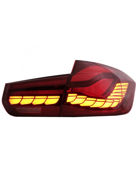 Fanali posteriori OLED in design M4 per BMW Serie 3 F30 Pre LCI & LCI (11-19) F35 F80 Red Clear con luce di svolta sequenziale.