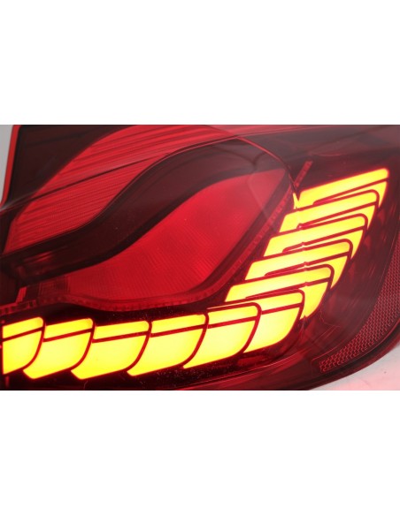 Fanali posteriori OLED in design M4 per BMW Serie 3 F30 Pre LCI & LCI (11-19) F35 F80 Red Clear con luce di svolta sequenziale.