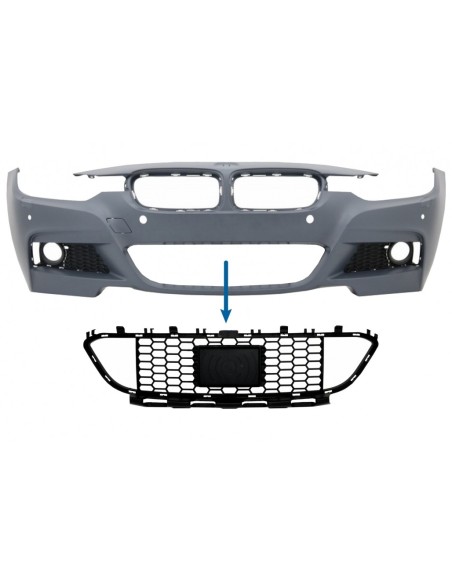 Griglia inferiore centrale del paraurti anteriore per BMW 3 serie F30 F31 M-Tech (11-19) con supporto per ACC.