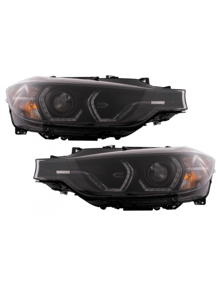 Angel Eyes Xenon Fari per BMW Serie 3 F30 F31 Berlina Touring (10.11-05.15) in colore nero.