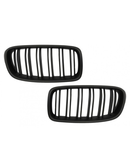 Griglie renali centrali per BMW Serie 3 F30 F31 (11-19) con doppia striscia M Design in nero opaco.