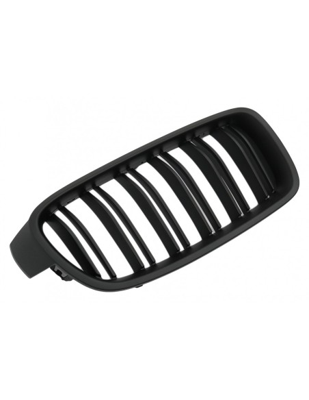 Griglie renali centrali per BMW Serie 3 F30 F31 (11-19) con doppia striscia M Design in nero opaco.