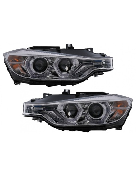 Angelo Occhi Fari LED DRL per BMW Serie 3 F30 F31 Berlina Touring (10.11-05.15) in cromo.