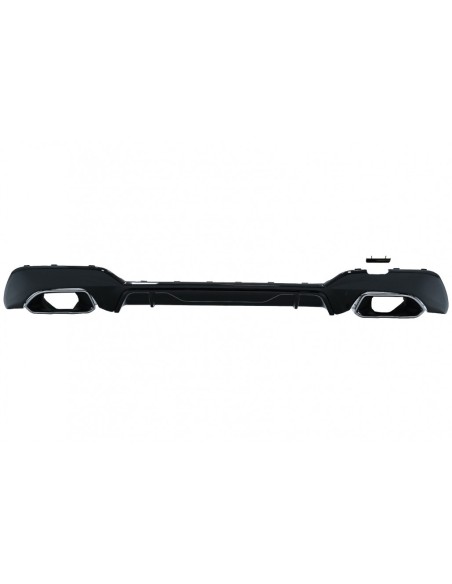 Paraurti posteriore Valance diffusore con Chrome per BMW Serie 3 G G28 Berlina G21 Touring (18-up) M340i M Look in nero.