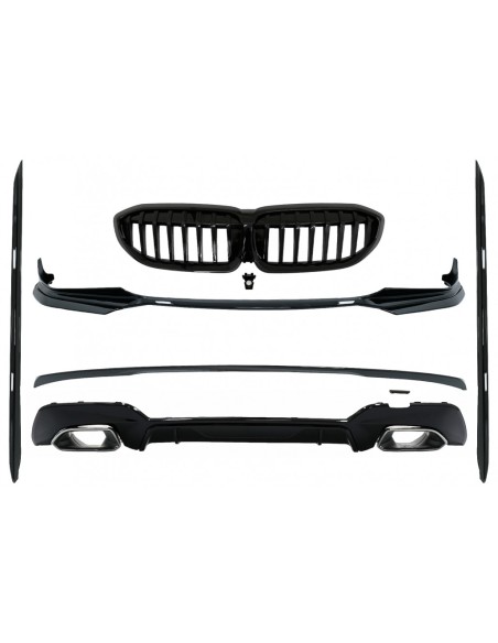 Completo Body Kit di estensioni per BMW Serie 3 G Sedan G21 Touring (18-up) in design M340i con punte d'argento.