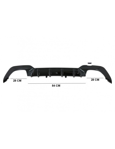 Paraurti posteriore Valance diffusore per BMW Serie 3 G G28 Berlina G21 Touring (19-up) in design M340i M Look in nero.