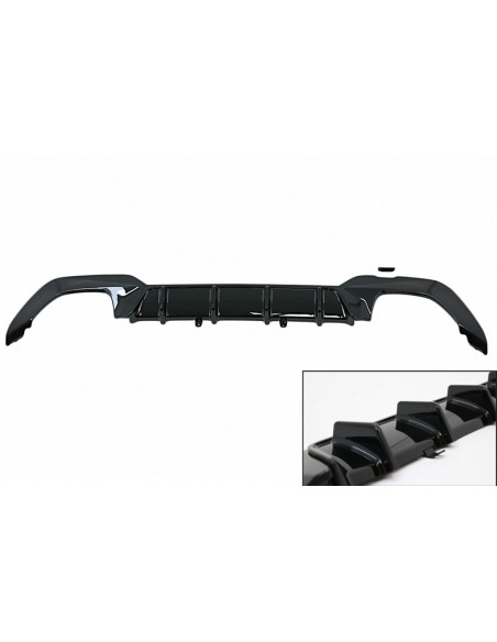 Paraurti posteriore Valance Diffusore per BMW Serie 3 G G28 Berlina G21 Touring (18-up) in design M340i in nero.