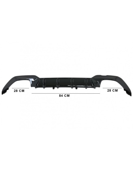 Paraurti posteriore Valance Diffusore per BMW Serie 3 G G28 Berlina G21 Touring (18-up) in design M340i in nero.