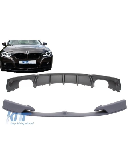 Paraurti anteriore spoiler con diffusore posteriore per BMW 3 serie F30 F31 (11-up) in design Limo Touring