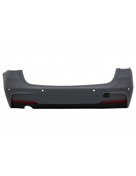 Paraurti posteriore M-Technik Design con diffusore Valance Spoiler nero piano e doppia uscita sinistra per BMW 3 Serie F31 11+.