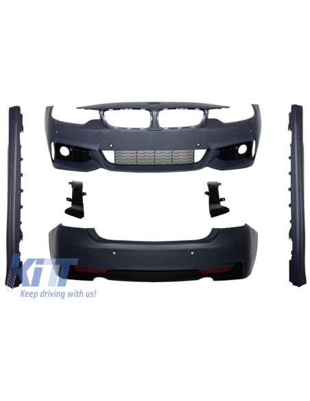 Kit completo per BMW Serie 4 F32 F33 (13-19) in design M4 per Coupé e Cabrio con scarico M-Power nero