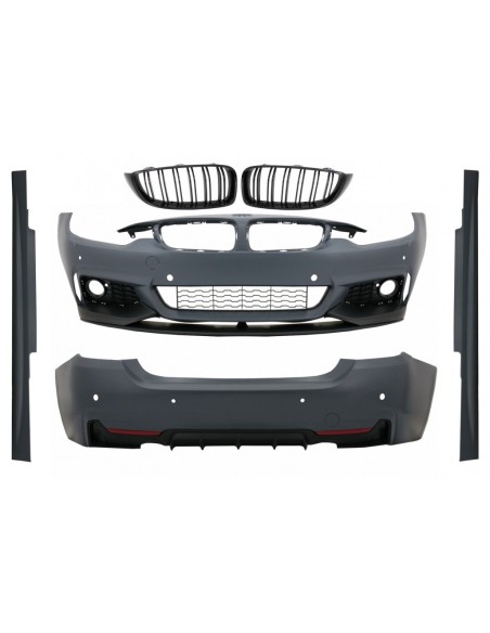 Kit completo per BMW 4 Serie F32 F33 (13-up) con griglia centrale in nero piano.