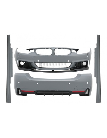 Corredo completo per BMW Serie 4 F32 F33 Coupe e Cabrio (13-02  17) con parafanghi anteriori neri in design M4