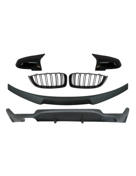 Griglia centrale rene pacchetto conversione w/ Spoiler tronco & coperture specchio BMW 4