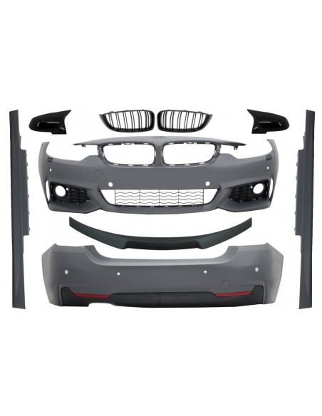 Corredo per BMW 4 serie F32 Coupé (13-up) Trunk Spoiler w/ griglie centrali e specchio copre Sport Design