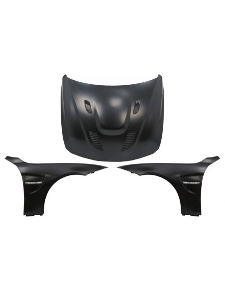 Cofano del cofano w/ parafanghi anteriori Cromo nero per BMW 4 serie F32 F33 F36 (11-19) M4 GTS Look