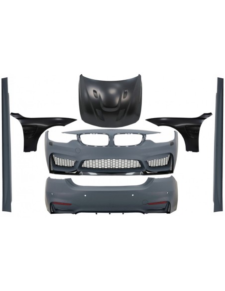 Kit completo per BMW Serie 4 F32/F33 (2013-febbraio 2017) in design M4 con cofano del bagagliaio, parafanghi anteriori e neri