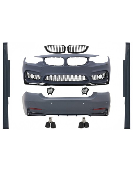 Kit Carrozzeria per BMW Serie 4 F32 Coupé F33 Cabrio (13-03.19) M4 Design w/ Griglie e Punte Scarico Carbonio