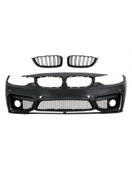 Paraurti anteriore w/ griglie Piano nero per BMW 4 serie F32 Coupe F33 convertibile F36 Gran Coupe (13-17) M4 Design