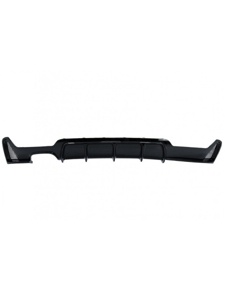 Paraurti posteriore diffusore per BMW 4 serie F32 F33 F36 (13-19) Coupé Cabrio M Design sinistra doppia uscita Piano nero