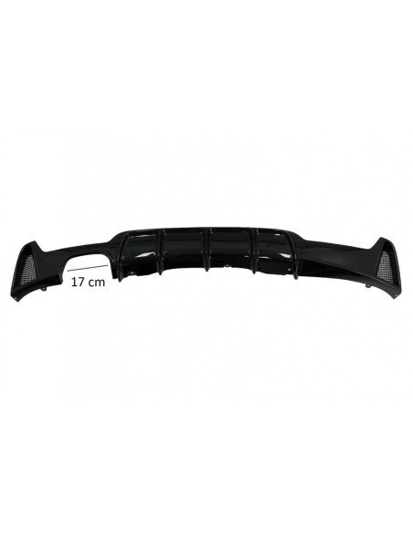 Paraurti posteriore diffusore per BMW 4 serie F32 F33 F36 (13-19) Coupé Cabrio M Design sinistra doppia uscita Piano nero