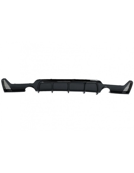 Paraurti posteriore Diffusore per BMW 4 serie F32 F33 F36 (13-19) Coupé Cabrio M Design Twin Single Outlet Piano Nero