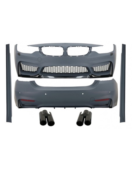 Corredo completo per BMW 4 serie F32 Coupe F33 Cabrio (13-19) w/ scarico pianoforte nero M4 Design