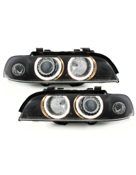 Fari per BMW Serie 5 E39 (09.1995-06.03) Angel Eyes Black Design