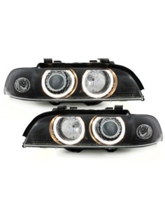 Fari per BMW Serie 5 E39 (09.1995-06.03) Angel Eyes Black Design 2