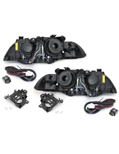 Fari per BMW Serie 5 E39 (09.1995-06.03) Angel Eyes Halo Cerchi Cromo