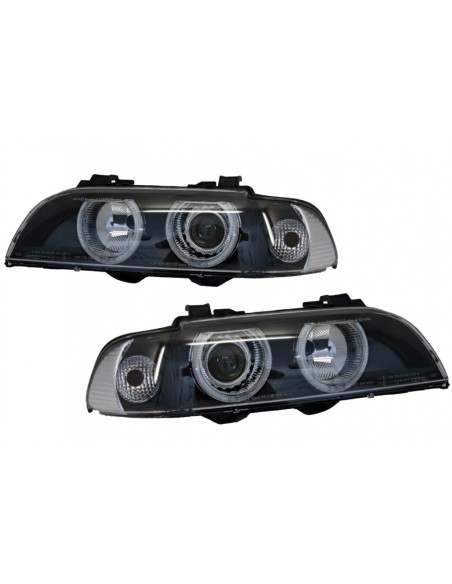 Angelo Occhi Fari per BMW 5 Serie E39 (1996-03) Facelift Design Black Chrom Edition