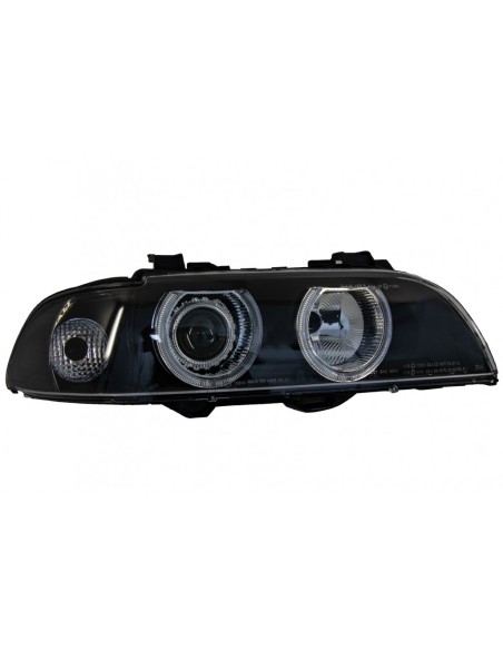 Angelo Occhi Fari per BMW 5 Serie E39 Berlina Touring (1996-03) Nero Grigio Edition