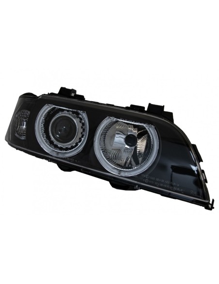 Angelo Occhi Fari per BMW 5 Serie E39 Berlina Touring (1996-03) Nero Grigio Edition