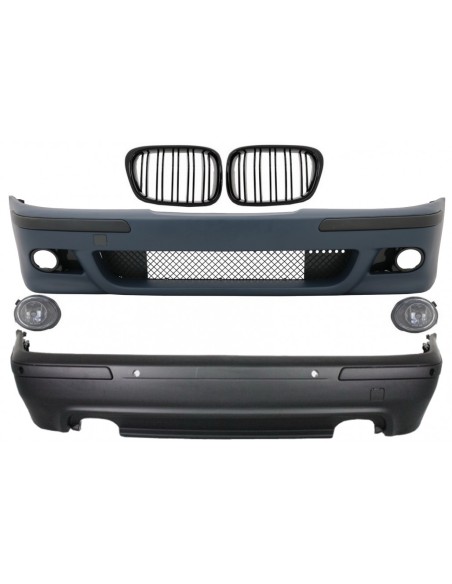 Kit per BMW Serie 5 E39 (1997-03) Doppia uscita M5 Design w/ Fendinebbia Chrom e griglie centrali Piano Nero