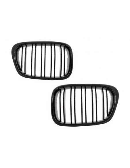 Kit per BMW Serie 5 E39 (1997-03) Doppia uscita M5 Design w/ Fendinebbia Chrom e griglie centrali Piano Nero