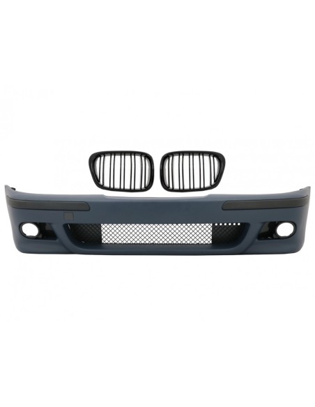 Paraurti anteriore per BMW Serie 5 E39 (1995-03) M5 Look w/ Griglia centrale Doppia striscia Piano Nero