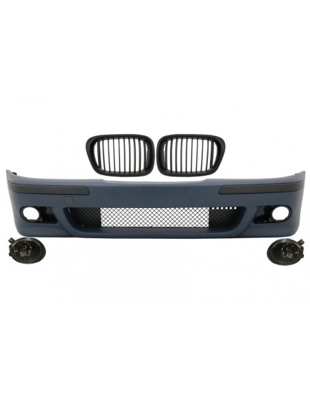 Paraurti anteriore w/ griglie centrali rene opaco nero e nebbia luci fumo lente per BMW 5 Serie E39 1995-03 M5 Design