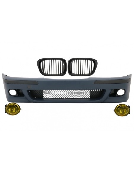 Il nero opaco anteriore del rene delle griglie centrali del paraurti w/si accende di nebbia giallo per BMW 5