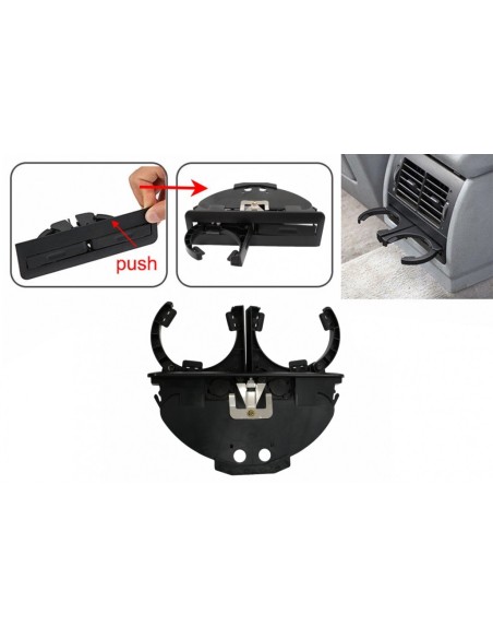 Portabicchieri post. BMW Serie 5 E39 Nero