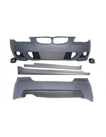 Kit per BMW Serie 5 E60 (2003-2010) in design M-Technik con fendinebbia, gonne laterali e senza PDC