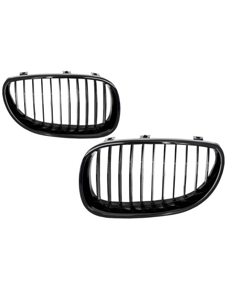 Paraurti anteriore w/ Griglie centrali Rene Piano Nero per BMW 5 Serie E60-E61 03-09 M-Technik Design w/ out Fendinebbia