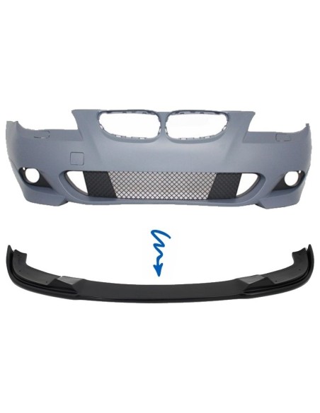 Front Bumper Spoiler Splitter Addon Valance Lip per BMW 5 Serie E60-E61 M-Technik (04-11) Stile HM