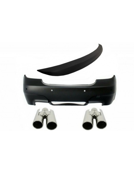 Paraurti posteriore per BMW 5 Serie E60 (03-07) M5 Design w/ scarico Marmitta Suggerimenti e Trunk Spoiler