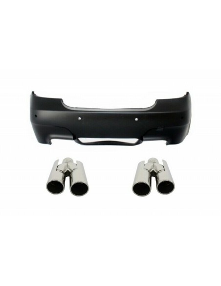 Paraurti posteriore per BMW 5 Serie E60 (03-07) M5 Design w/ scarico Marmitta Suggerimenti e Trunk Spoiler