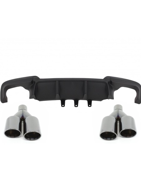 Doppio diffusore dell'aria dello sbocco per BMW 5 serie F10 F11 (11-17) M Design Sport w/ scarico nero
