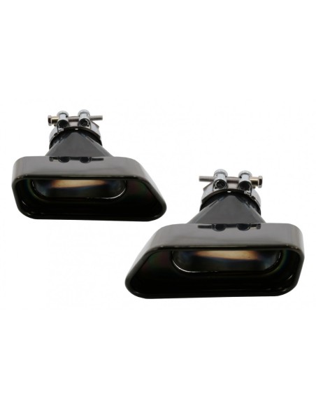Silenziatore di scarico Suggerimenti per BMW 5 serie Sedan Touring F10 F11 F18 (11-17) 550i V8 LCI Square Design Black Edition