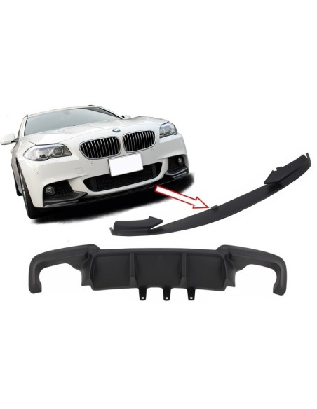 Doppio pacchetto del paraurti anteriore del diffusore w/per BMW F10 F11 5 serie (11-17)