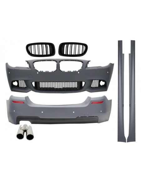 Kit completo per BMW F10 5 Series (11-) M-Technik Design w/ Suggerimenti marmitta di scarico e griglie doppia striscia